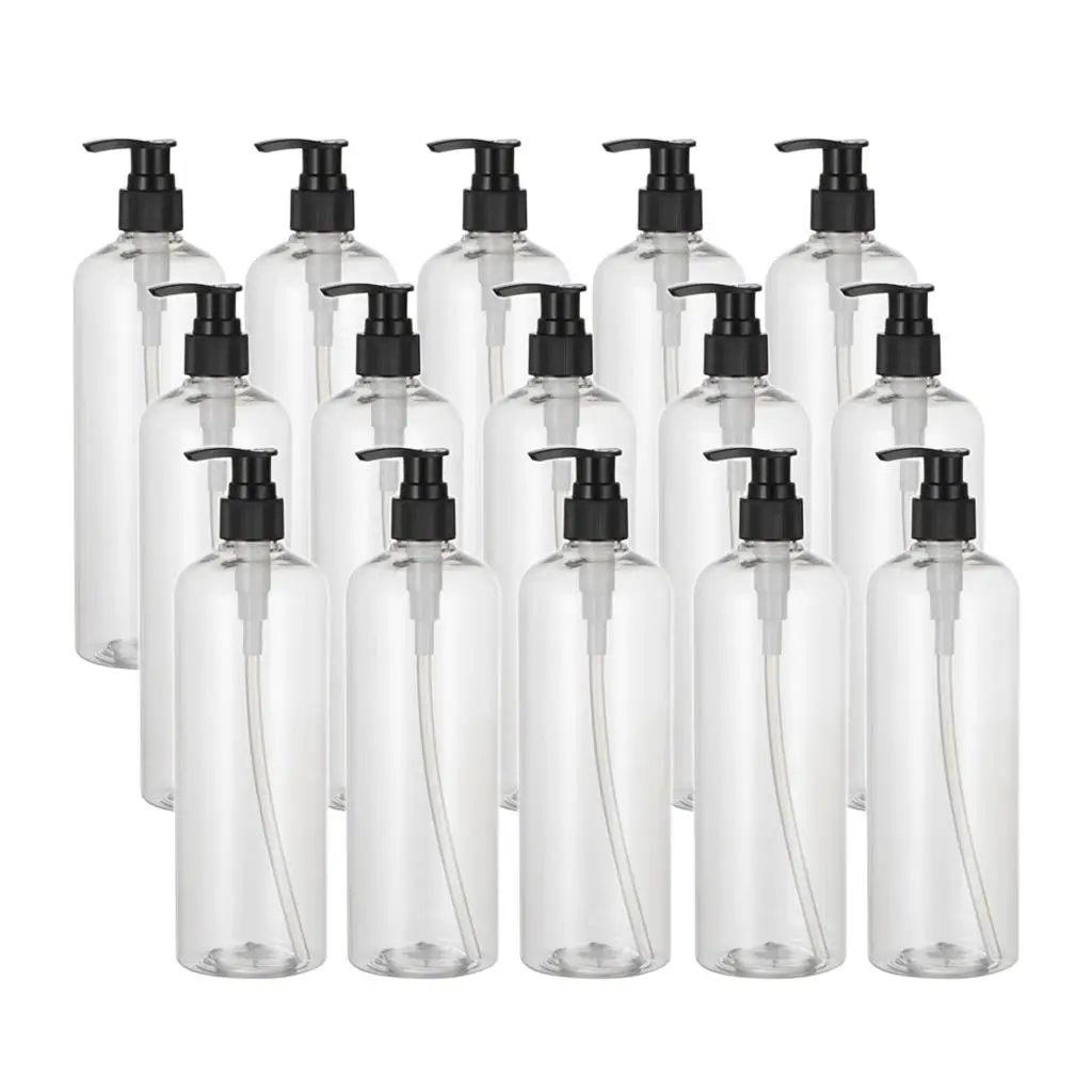 Shampoo Conditioner Pump Bottle Refillable Dispenser 500ml 15x