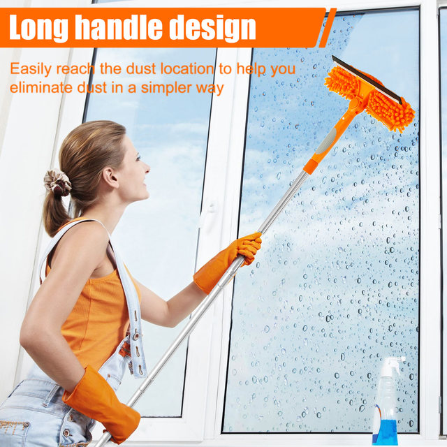 Window Cleaning Set 2 in 1 Window Squeegee with 60inch Extension