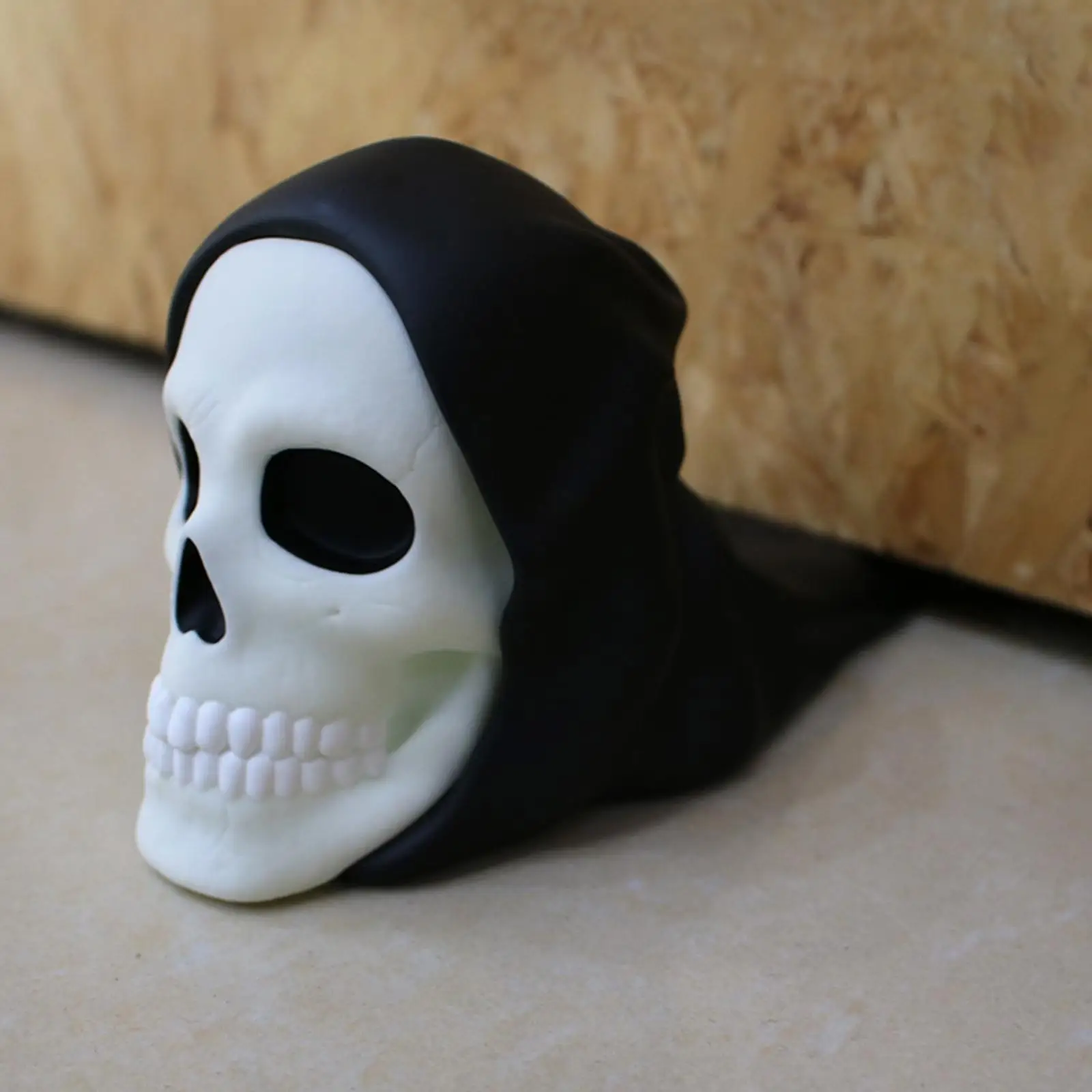 Skull Door Stopper Ornament Anti Slip Glow Wedge Office Bedroom Living Room