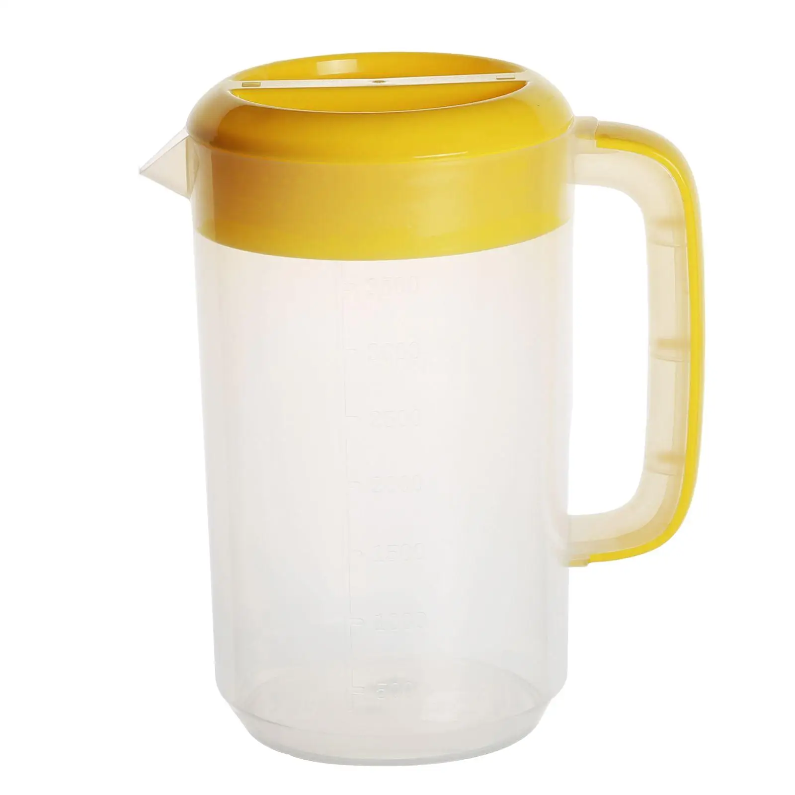 Plastic Water Pitcher with Lid with Pour Spout Clear 2500ml leak with Handle Jug for Milk Cold Hot Beverages Juice Picnic