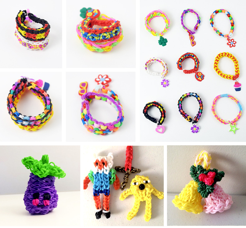 DIY Loom Gummiband Armband Mädchen Jungen Dekoratives Handgelenk Armband Klassische handgemachte Halskette Spielzeug Schmuck – Detail 7