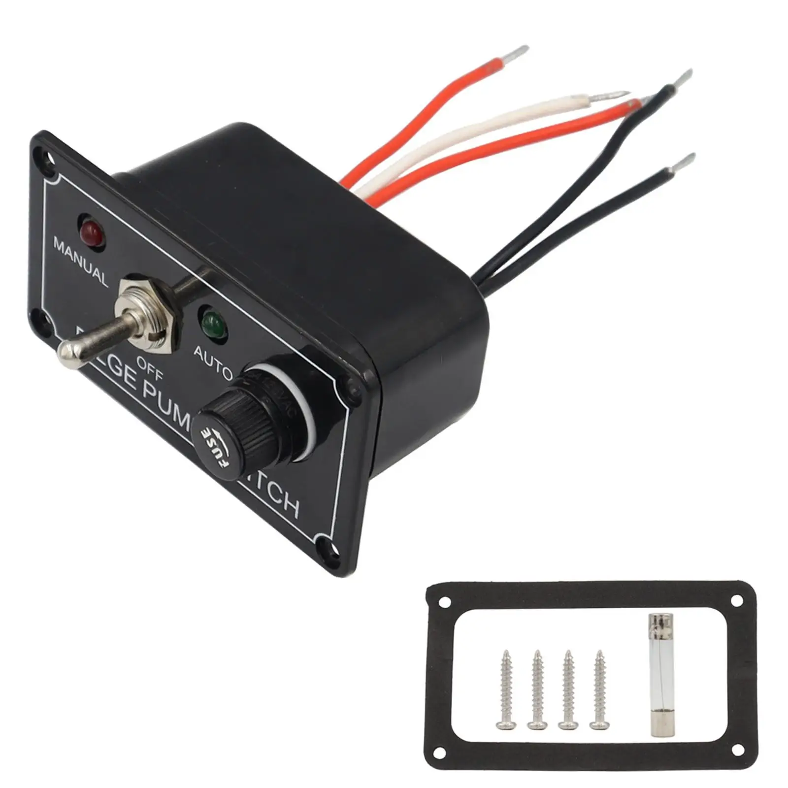 Rocker Toggle Bilge Pump Switch Panel, Fuse LED Indicator, for Marine Cars Yachts Parts.