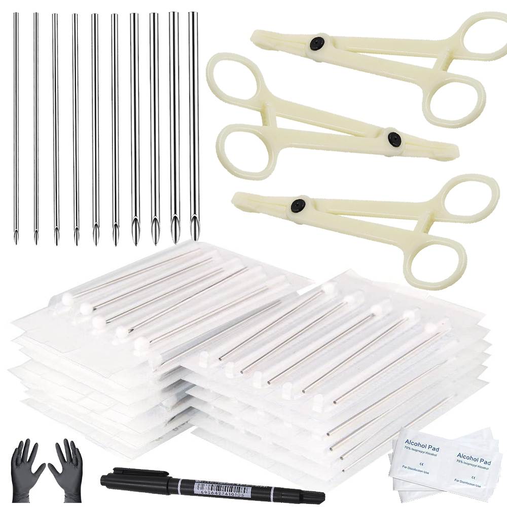 Best of Body Piercing Tool Kit Disposable Professional Ear Nose Piercing Needles Clamp Gloves Marker Pen Tragus Lip Navel Piercing Tool Reviews & Tips