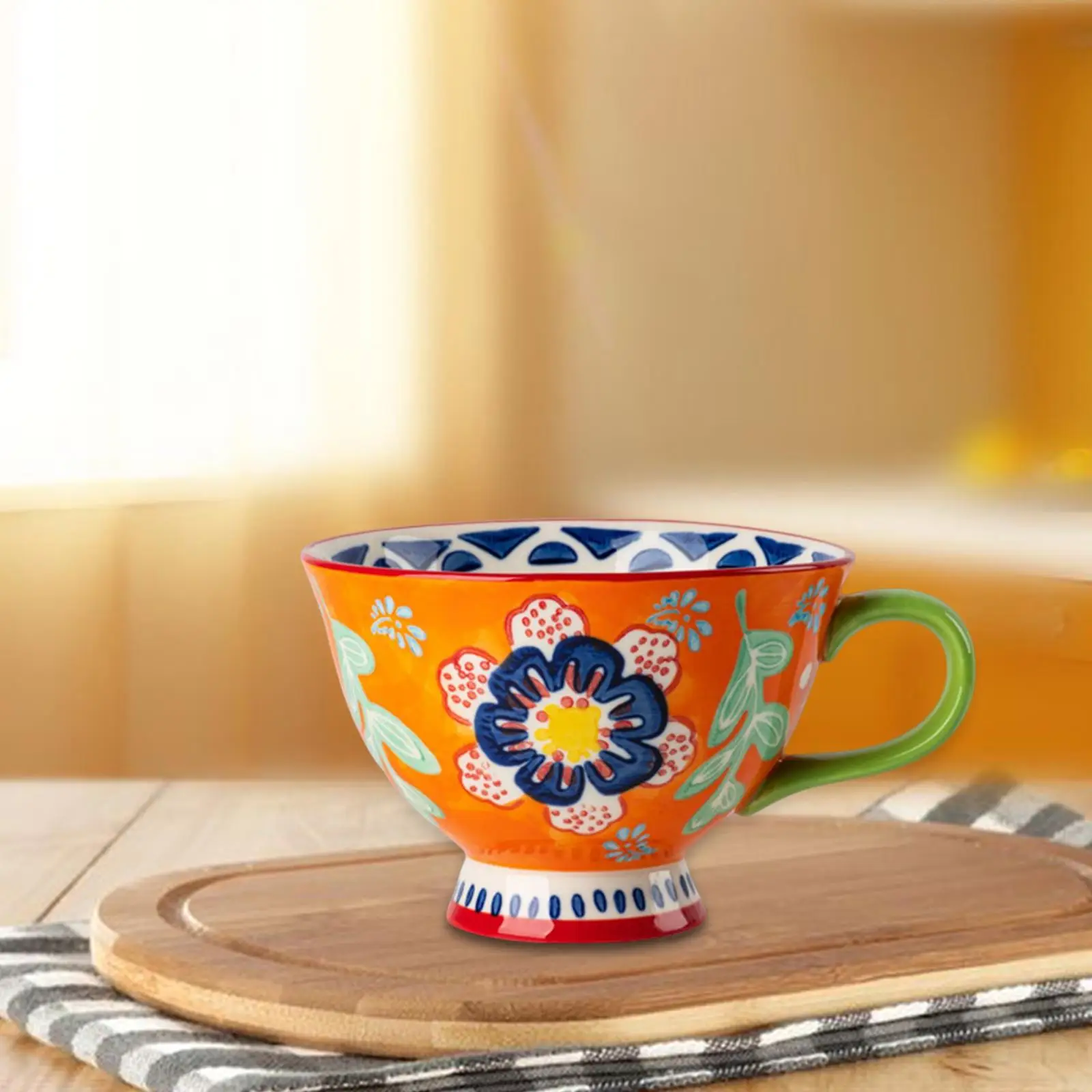 Ceramic Cup Water Tea Cups Creative 420ml Retro for Breakfast Coffee Milk