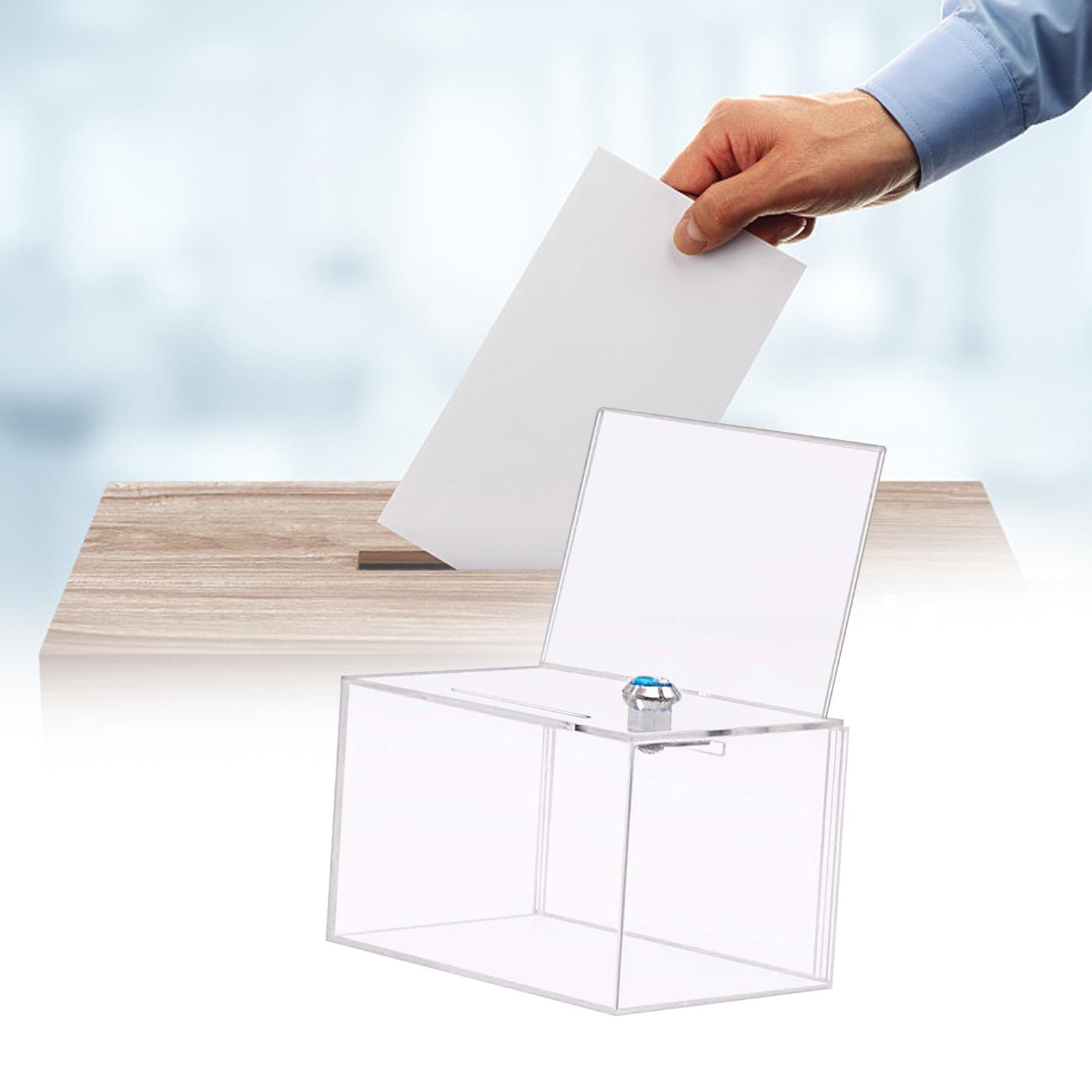 Acrylic Donation Case Collection Box with Lock Box Display Case for Tabletop