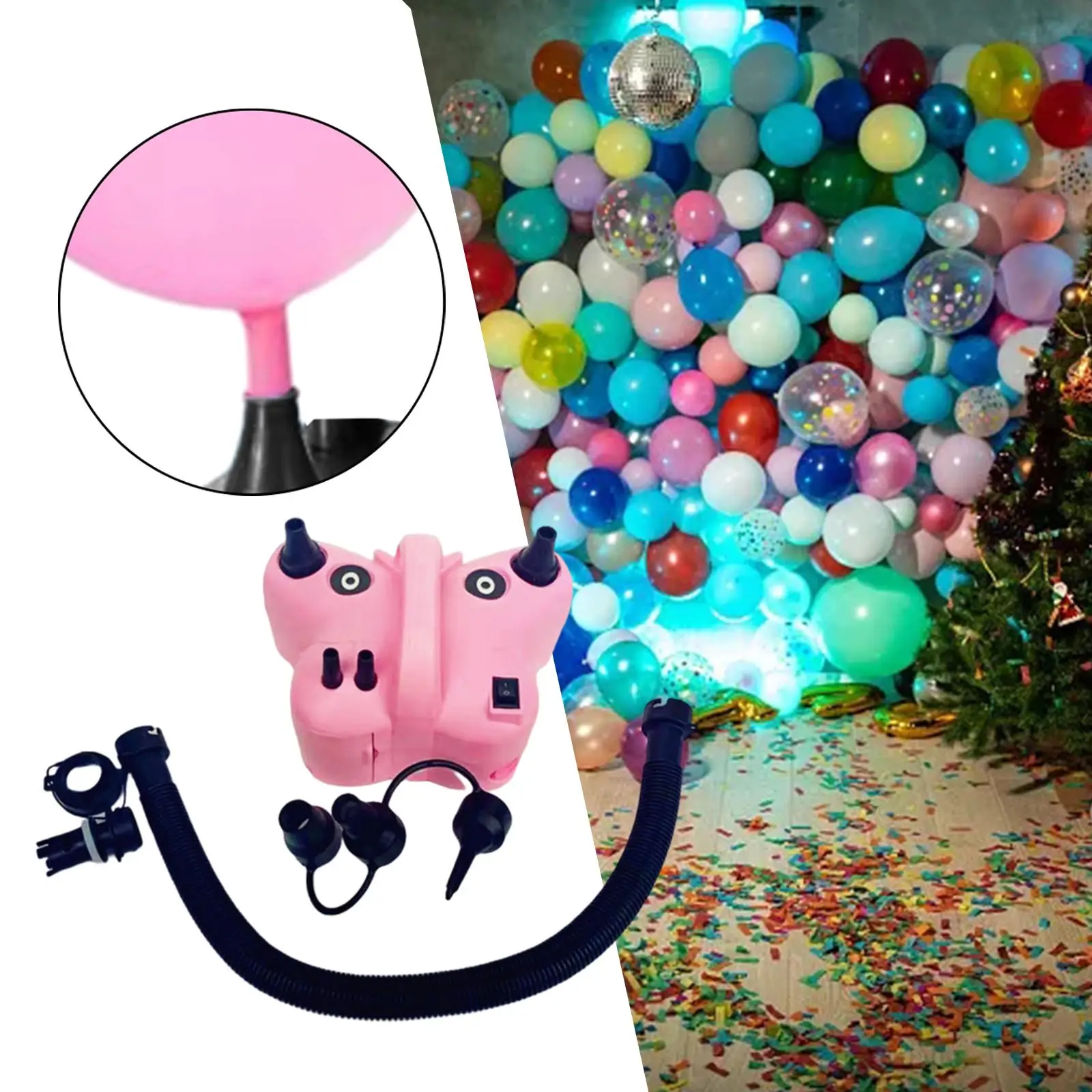 Portable Electric Balloon Inflator Pump Manual and Automatic Pumping Mode Fast and  Blower for Floating Tube Rubber Boat