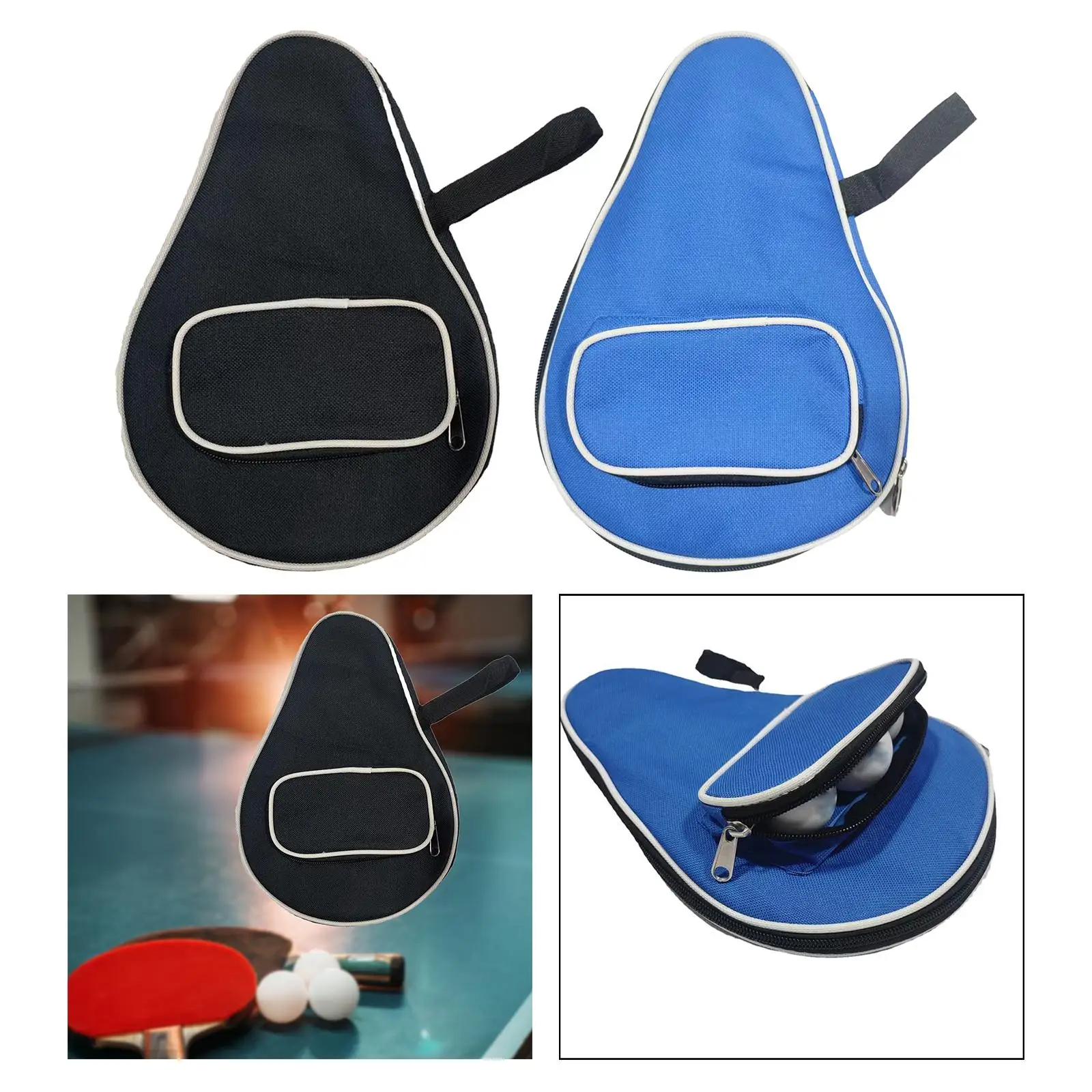 Table Tennis Racket Cover Wear Resistant Lightweight Sturdy Outdoors Practical Racket Pocket for Competition Indoor Travel