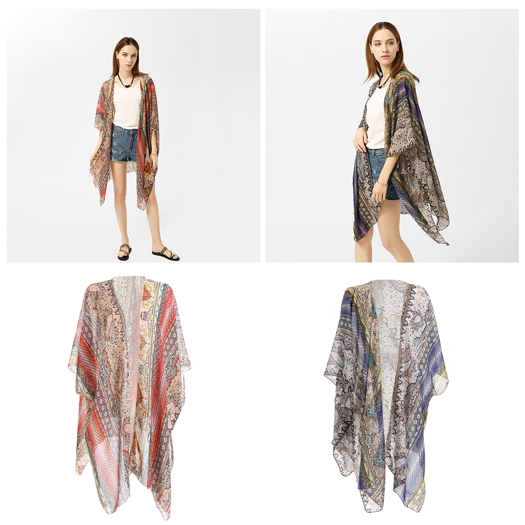 Women’s Chiffon Long Kimono Loose Cardigan Lightweight Breathable Flowy Open Front Tops Women’s Chiffon Long Kimono Loose Cardigan Lightweight Breathable Flowy Open Front Tops
