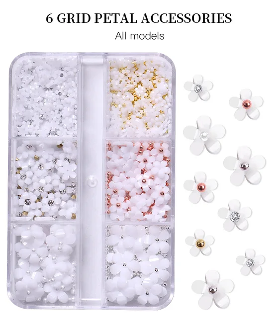 100Pcs Jelly Nail Flower Shaped Resin Gems Stones 6mm/10mm Flower Nail Art  DIY Crafts Manicure Nail Rhinestones Decorations
