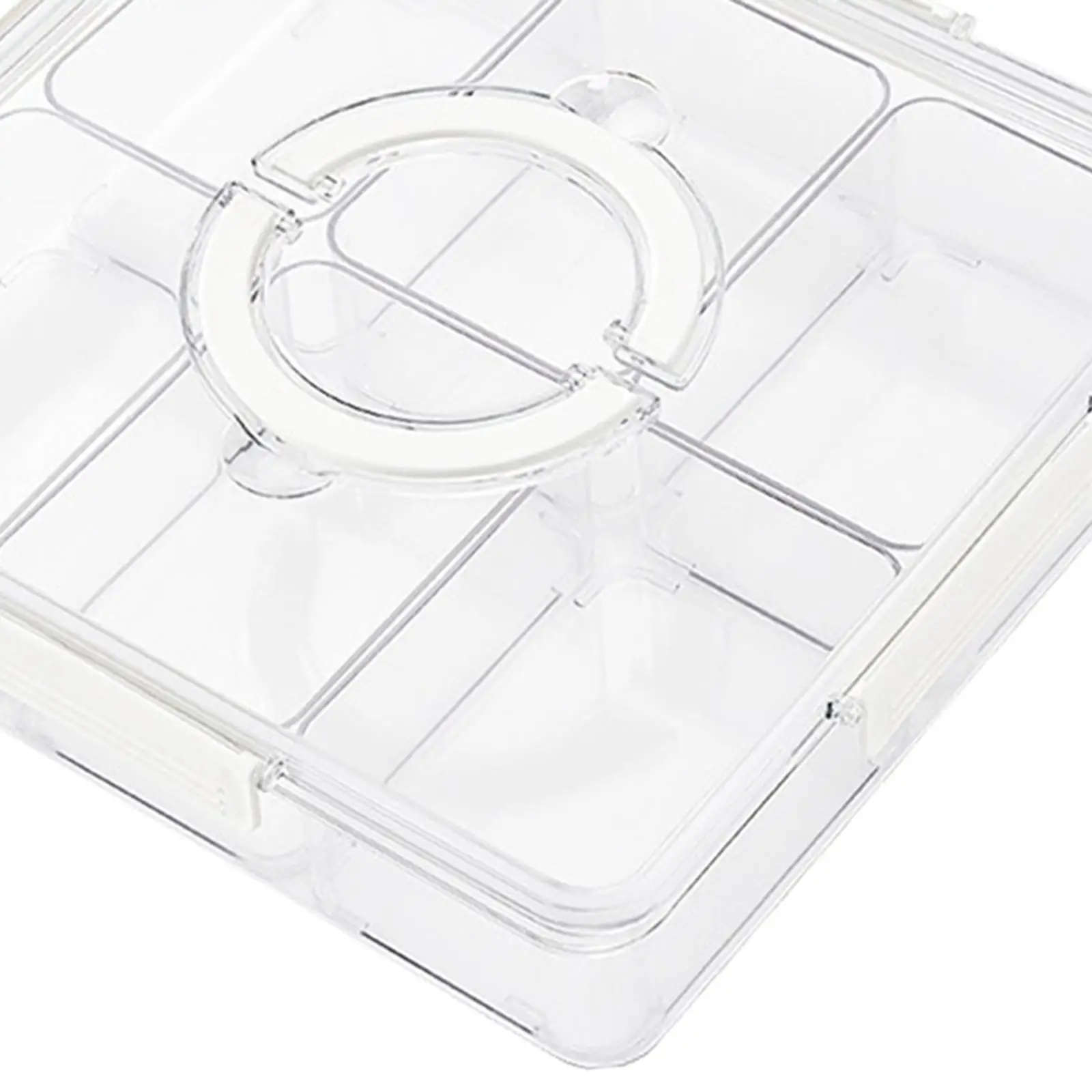 Snack Container Clear 6 Grids Divided Food Storage Container Nuts Tray Appetizer Serving Tray for Candy Appetizer Dessert Snacks