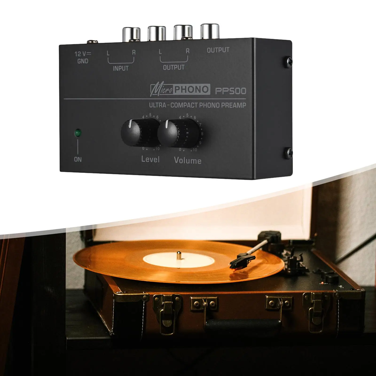 PP500 Phono Turntable Preamp Independent Knob Control with Level Volume Control Amplifier