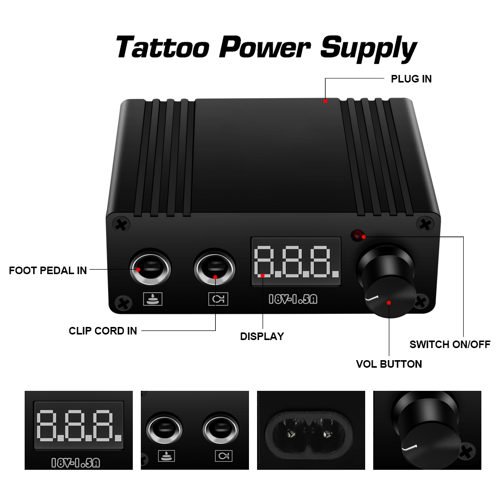 Best of Professional Rotary Tattoo Machine Kit STattoo Kit Set With Tattoo Power Foot Pedal Needles Pigment Ink For Beginner Reviews & Tips - Image 4