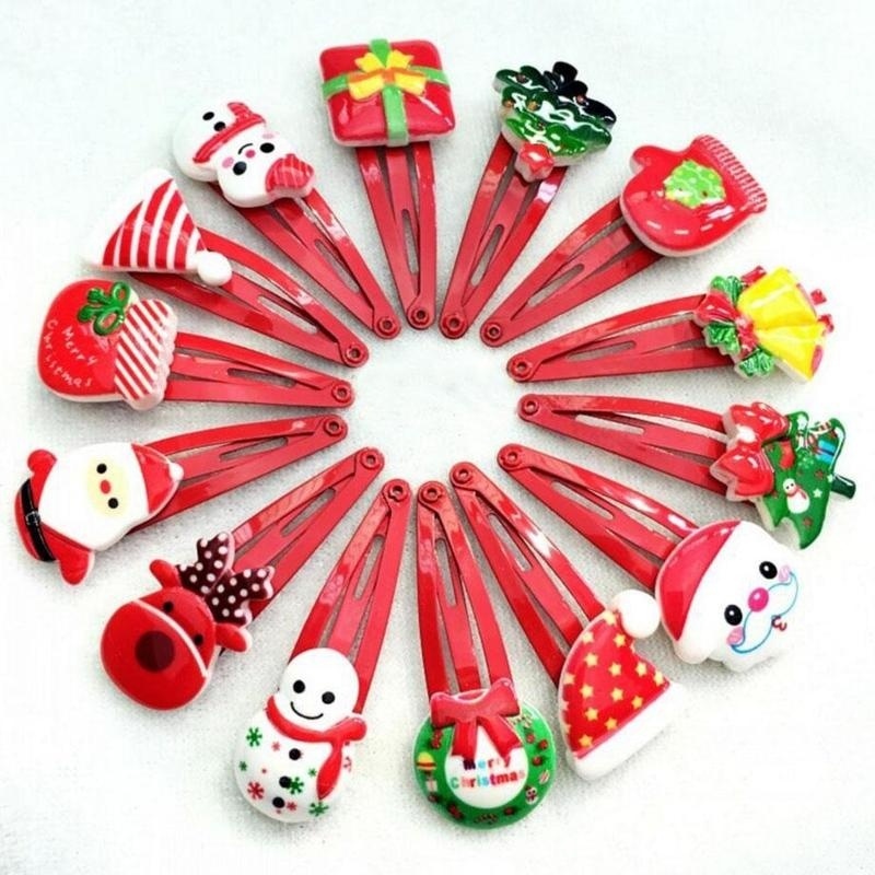 Description Picture 3 of item10pcs Kids Girl Candy Hairpin Baby Hair Clip Christmas Barrettes Christmas Headbands