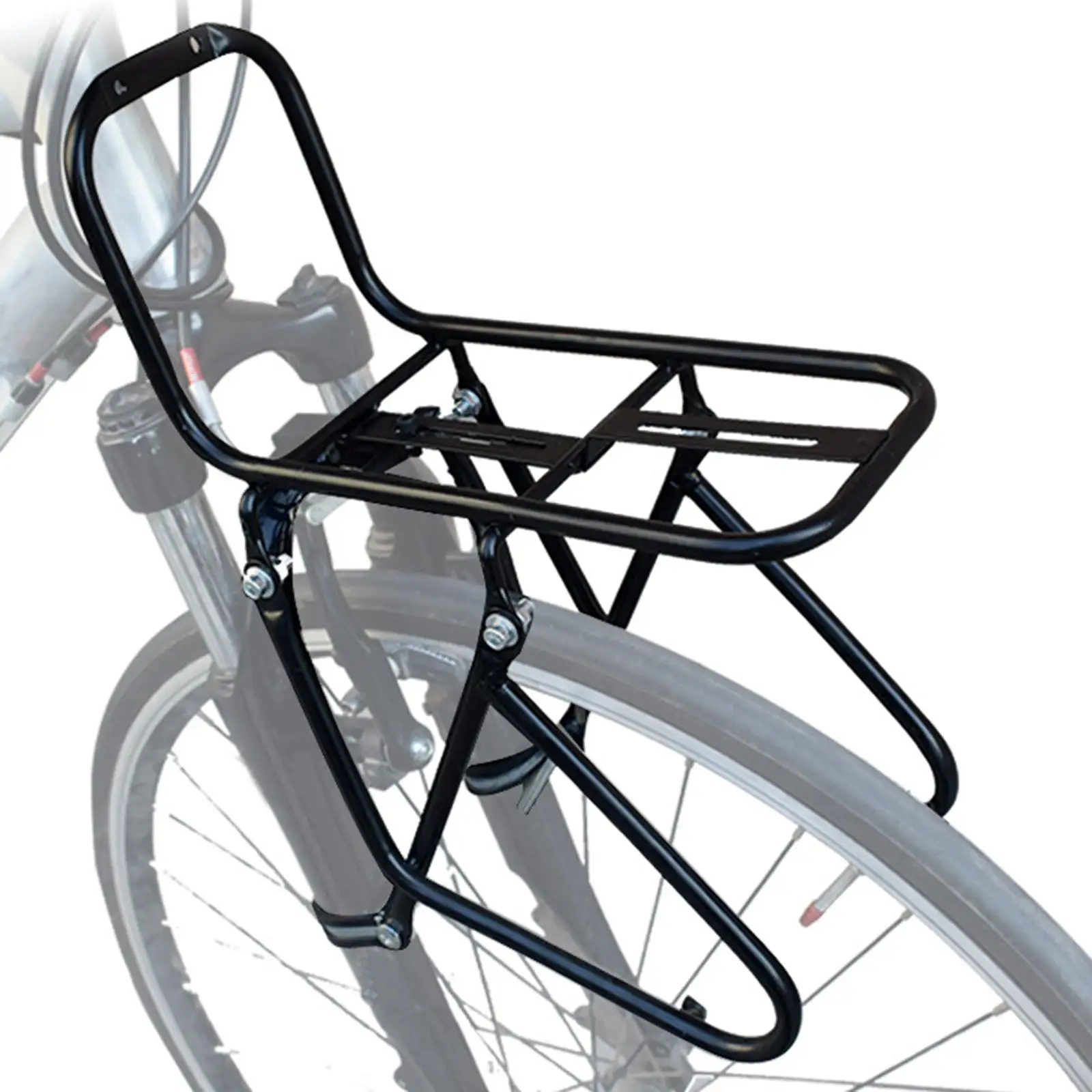 Steel Bike Front Rack Bicycle Carrier Basket Cycling Bracket Luggage Shelf Practical Sturdy Cargo Rack Holder Carrier for Biking