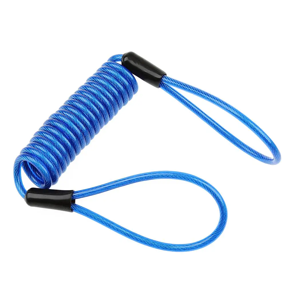 Disc Lock Dual Loop Safety Reminder Cable, Coil Lanyard for Fishing Rod, Kayak Paddle - Various Color & Size