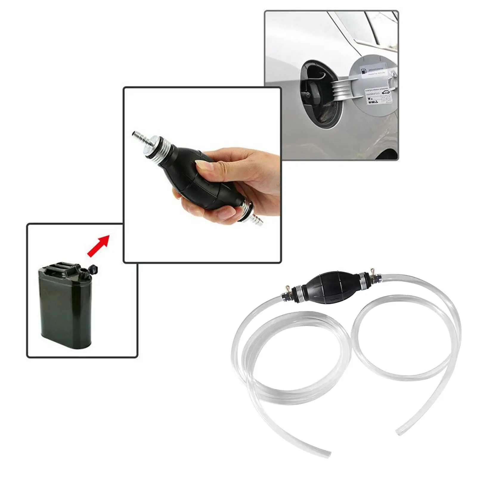 Gas Siphon Pump for Gas Gasoline Petrol  Oil Liquid Water Fish Tank, Manual Hand Fuel Siphon Pump