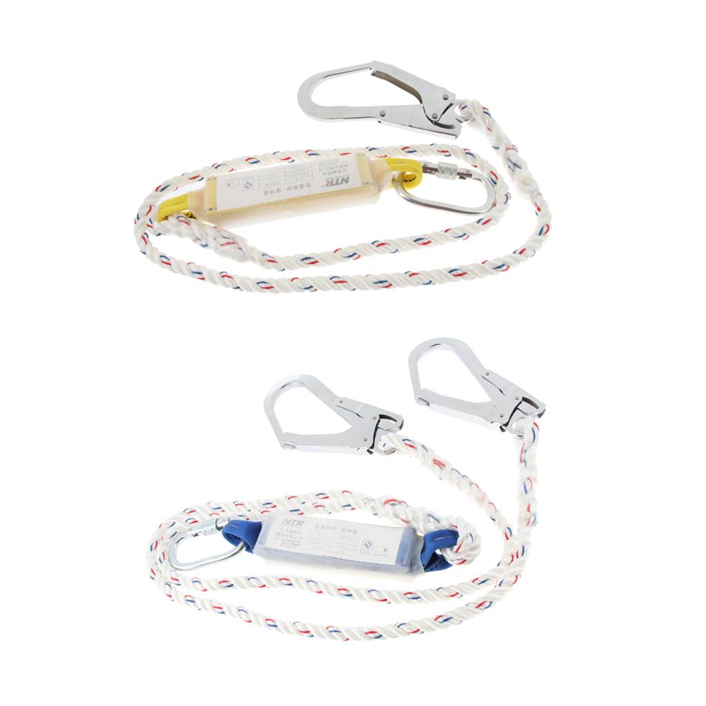 Escalada Proteção Harness Lanyard + 25KN Andaimes Hook e Mosquetão Oval