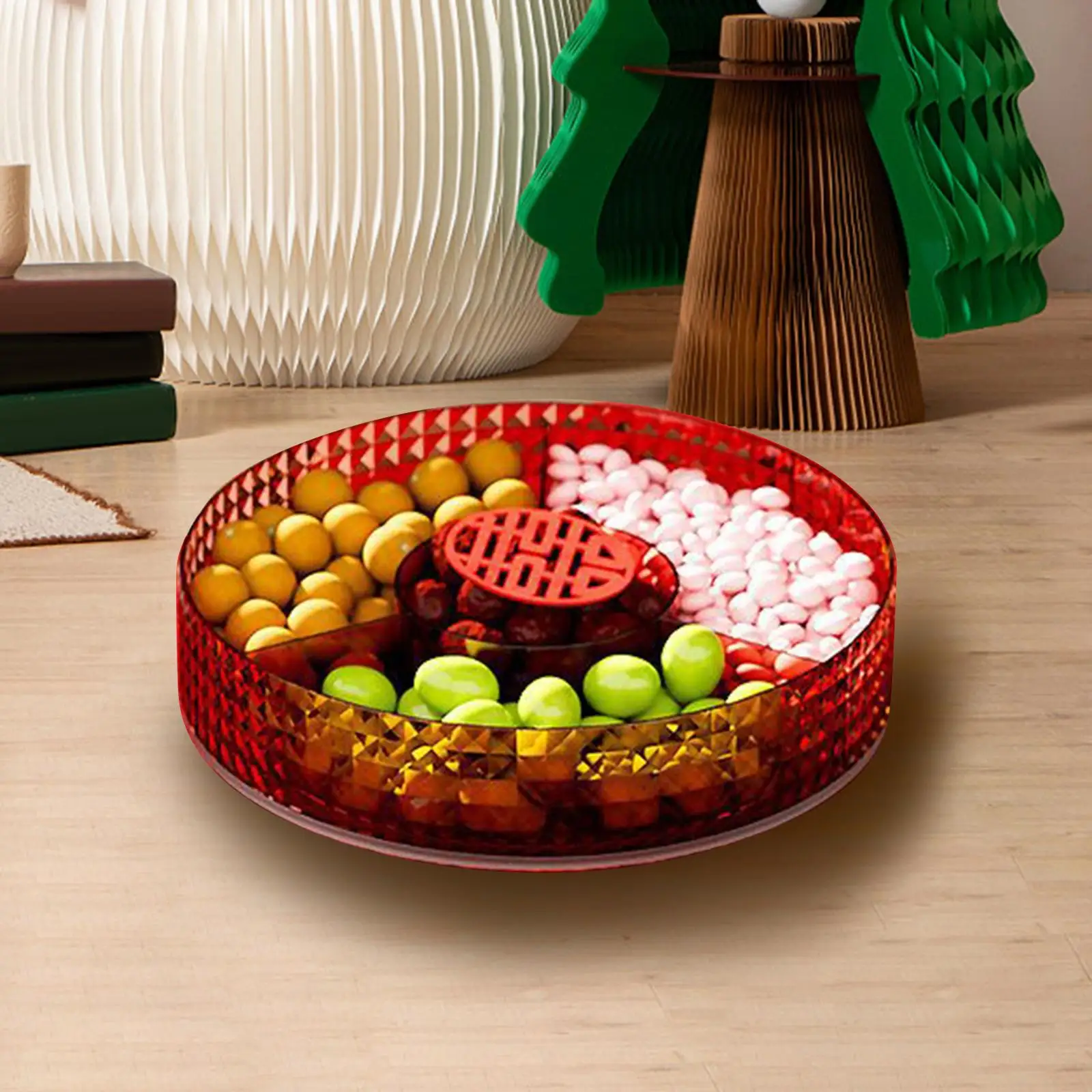 Multipurpose Snack Serving Tray Home Decoration Nut Dried Fruits Platter Food Storage Organizer for Living Room Camping Wedding