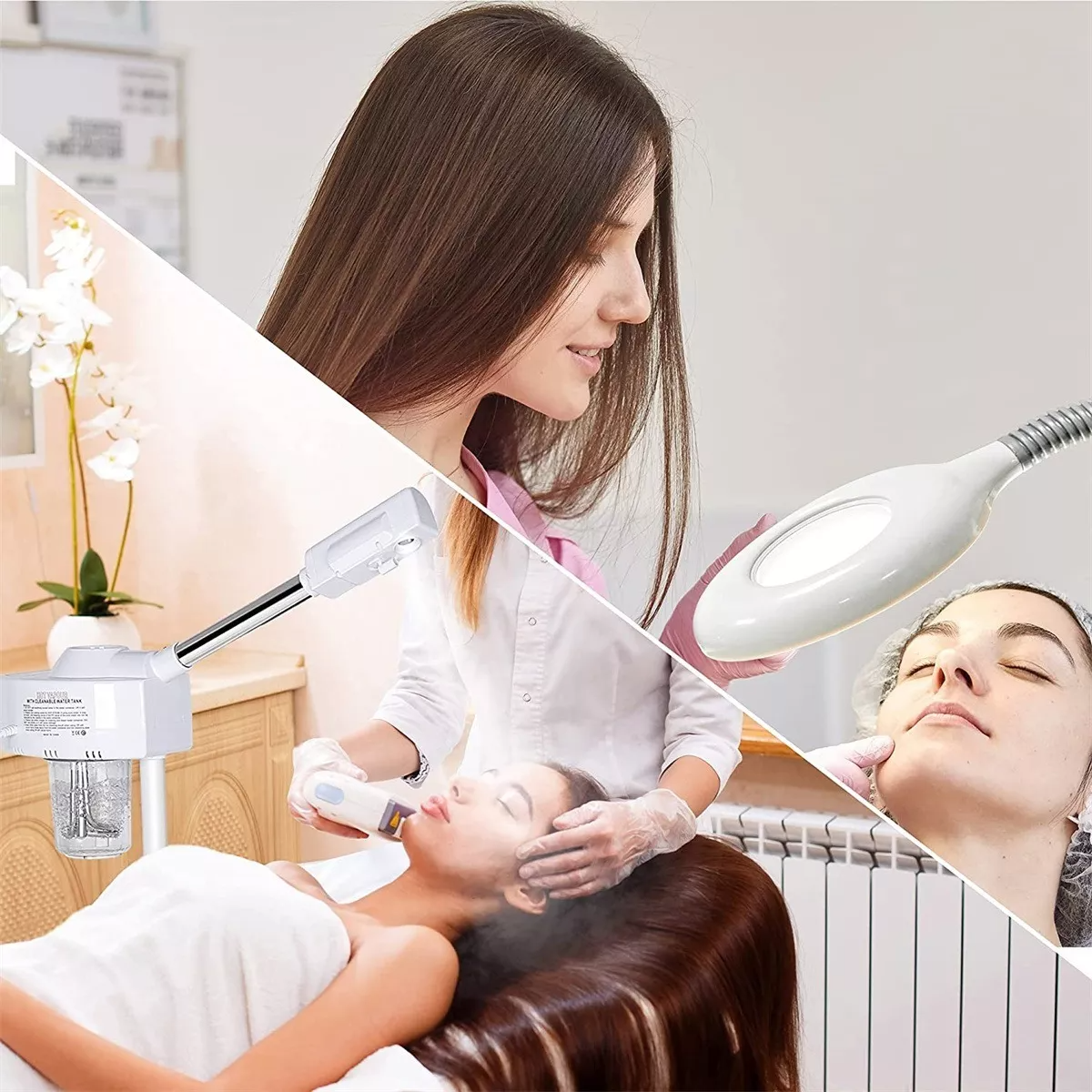 Best of 2 In 1 Facial Steamer 3X Magnifying Lamp Hot Skin Beauty Machine Spa Salon For Facial Spa Skin Care Deep Cleaning Makeup Reviews & Tips - Image 4