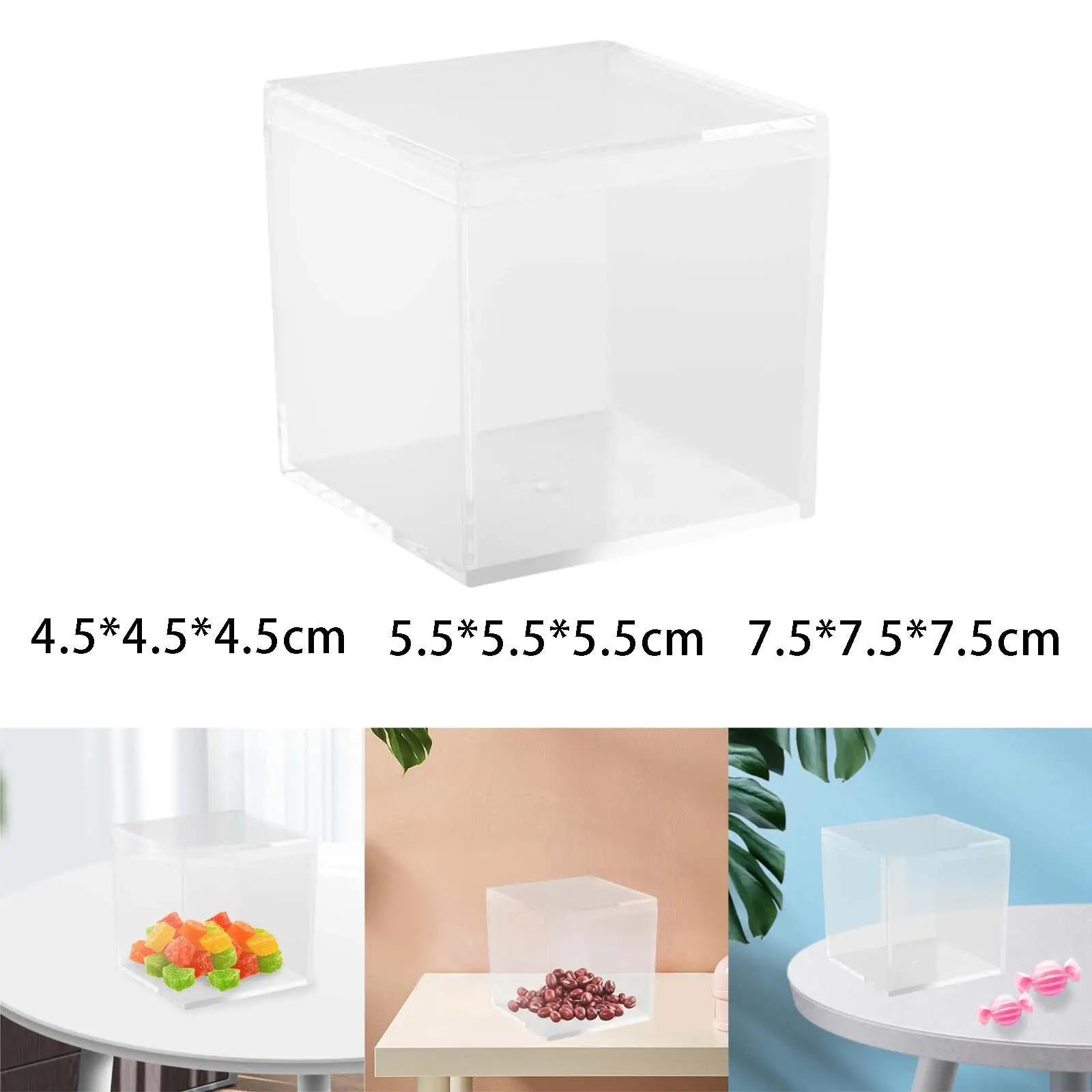 Clear Square Cube Candy Box Small Plastic Transparent Gift Boxes for Party Favors Halloween Wedding Baby Shower Mini Desserts