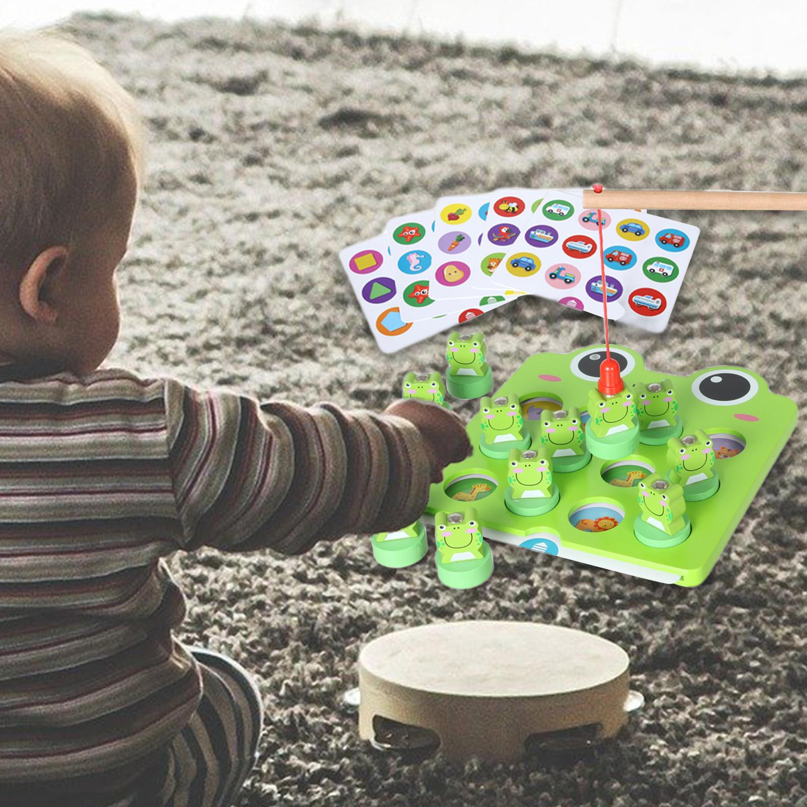 Fun Montessori Magnetic Wooden Frog Fishing Game for Boys and Girls Lightweight Great Gifts Early Learning Portable and Smooth