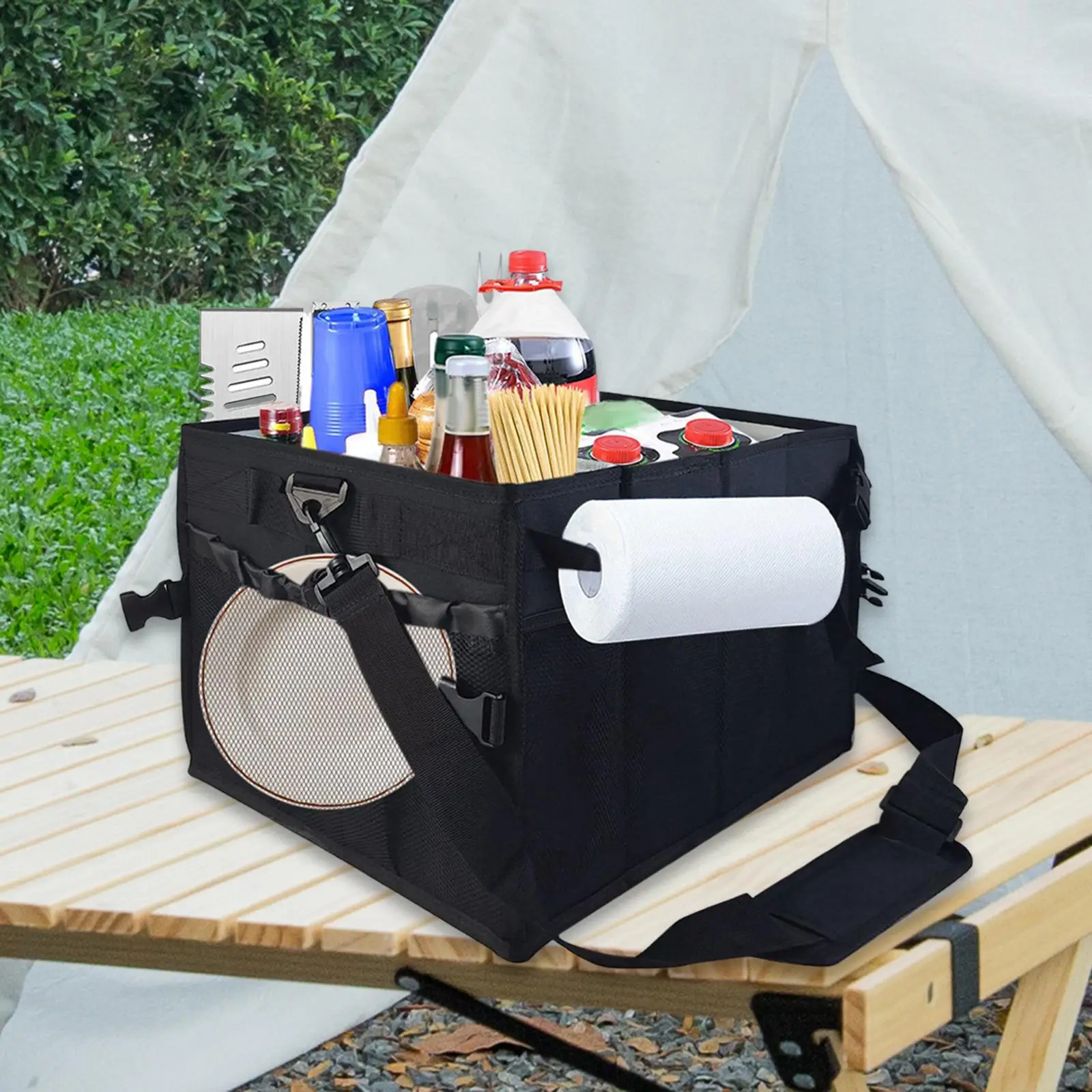 Foldable BBQ Tool Storage Bag Barbecue Equipment Storage Bag for Outdoor RV