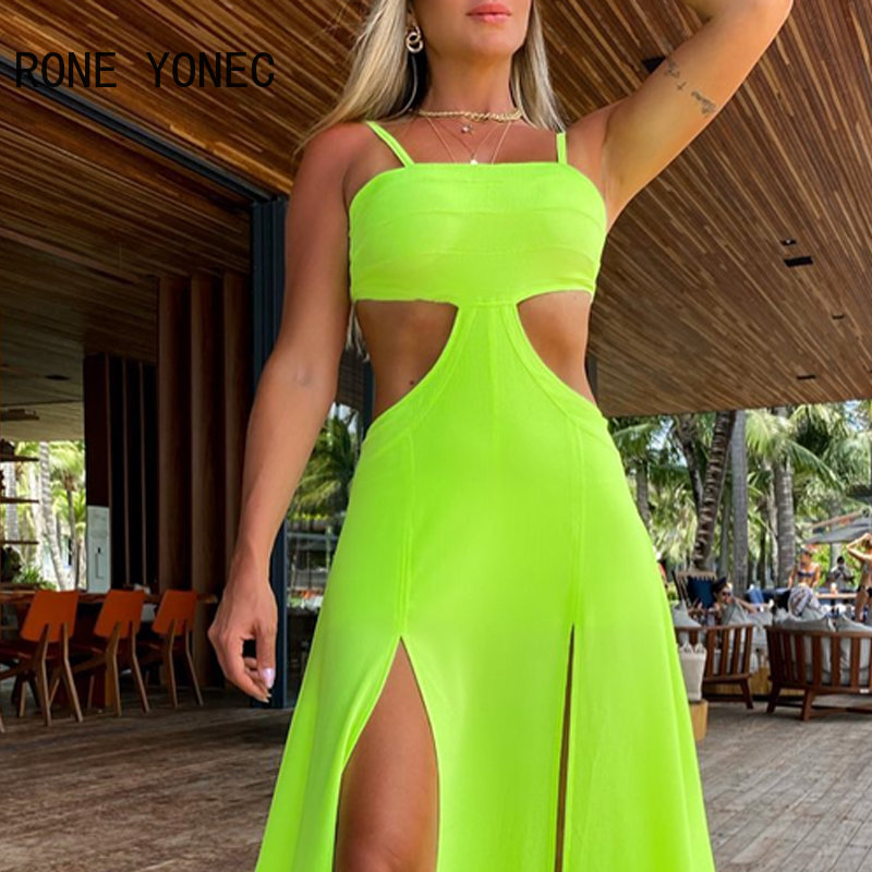 Férias Sexy Maxi Beach High Silt Sexy Vestidos