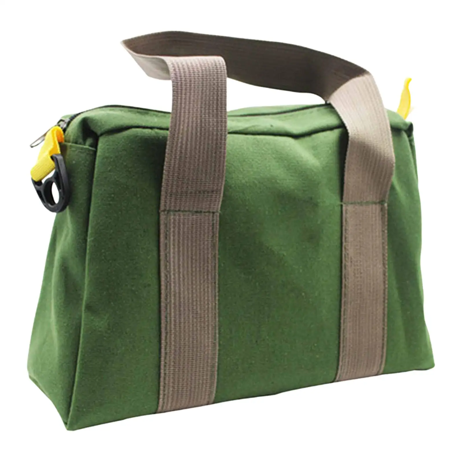 Canvas Hand Tool Bag Electrician Storage Bag Smooth Zipper Closure Multi Function with Thickened Bottom Wear Resistant Toolkit