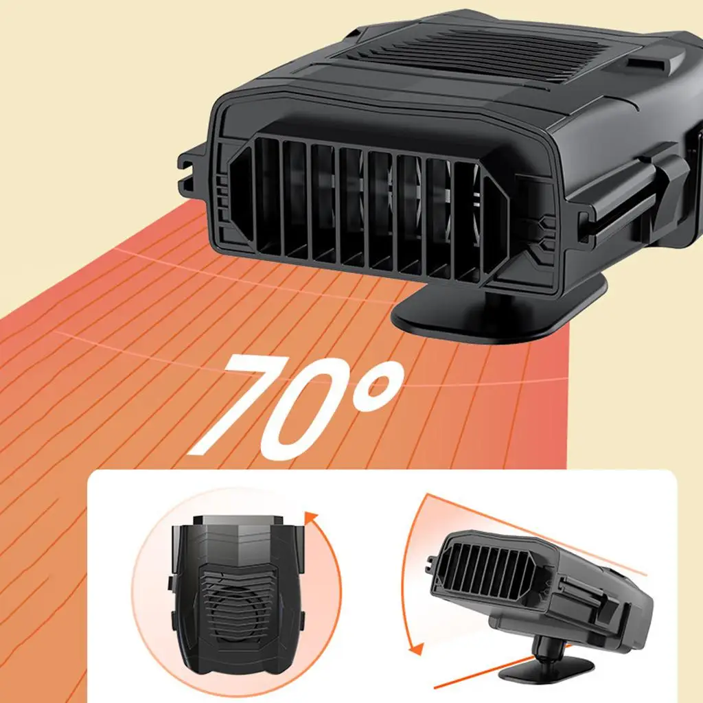 Car Heater Fan 12 V Durable 360 Degree Rotating ,Low Noise Easy Use Energy Saving