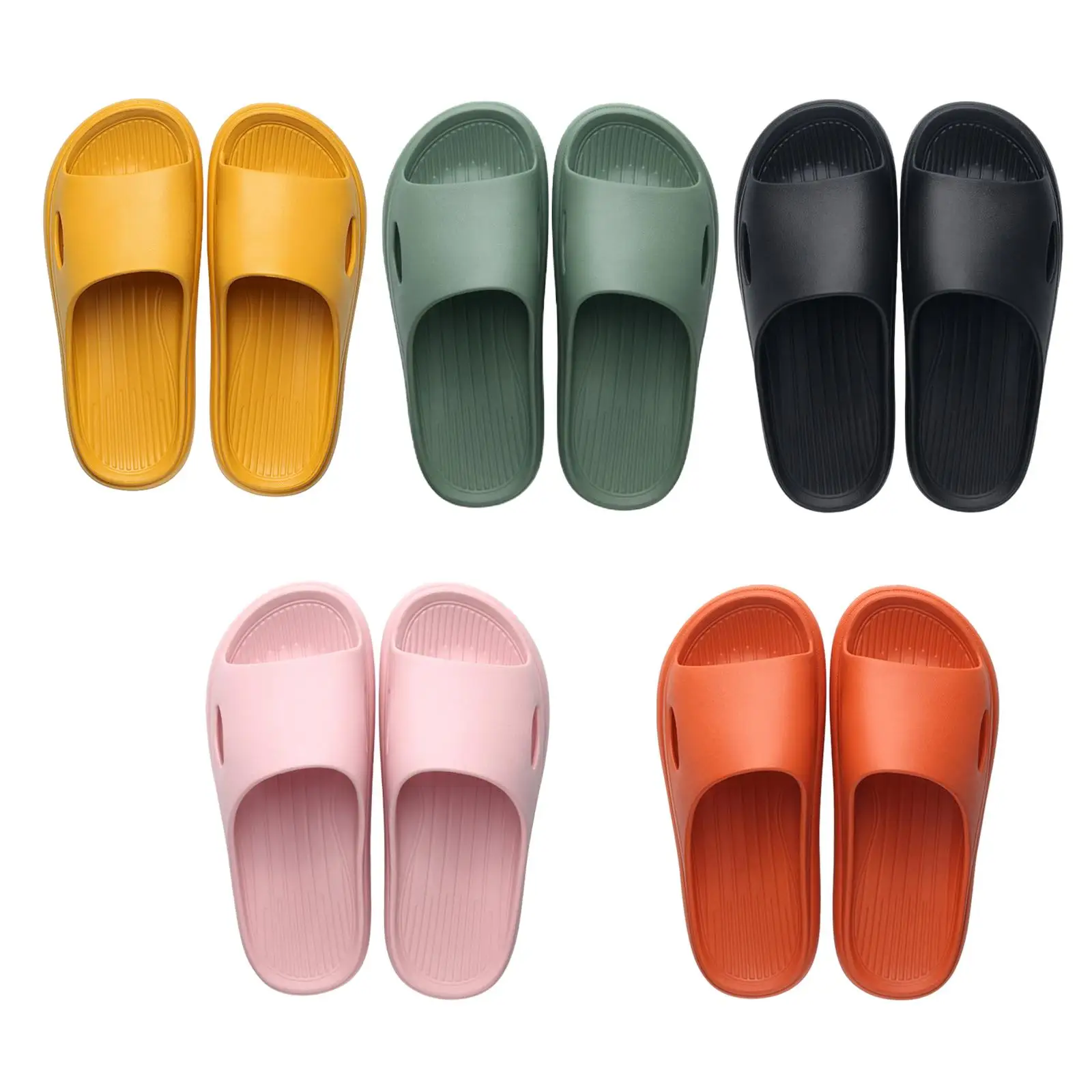 Comfortable Home Slippers Open Toe Bathing Slip-On Sandals EVA Non-Slip Fashion Shoes for Bedroom House Bathroom Indoor Women