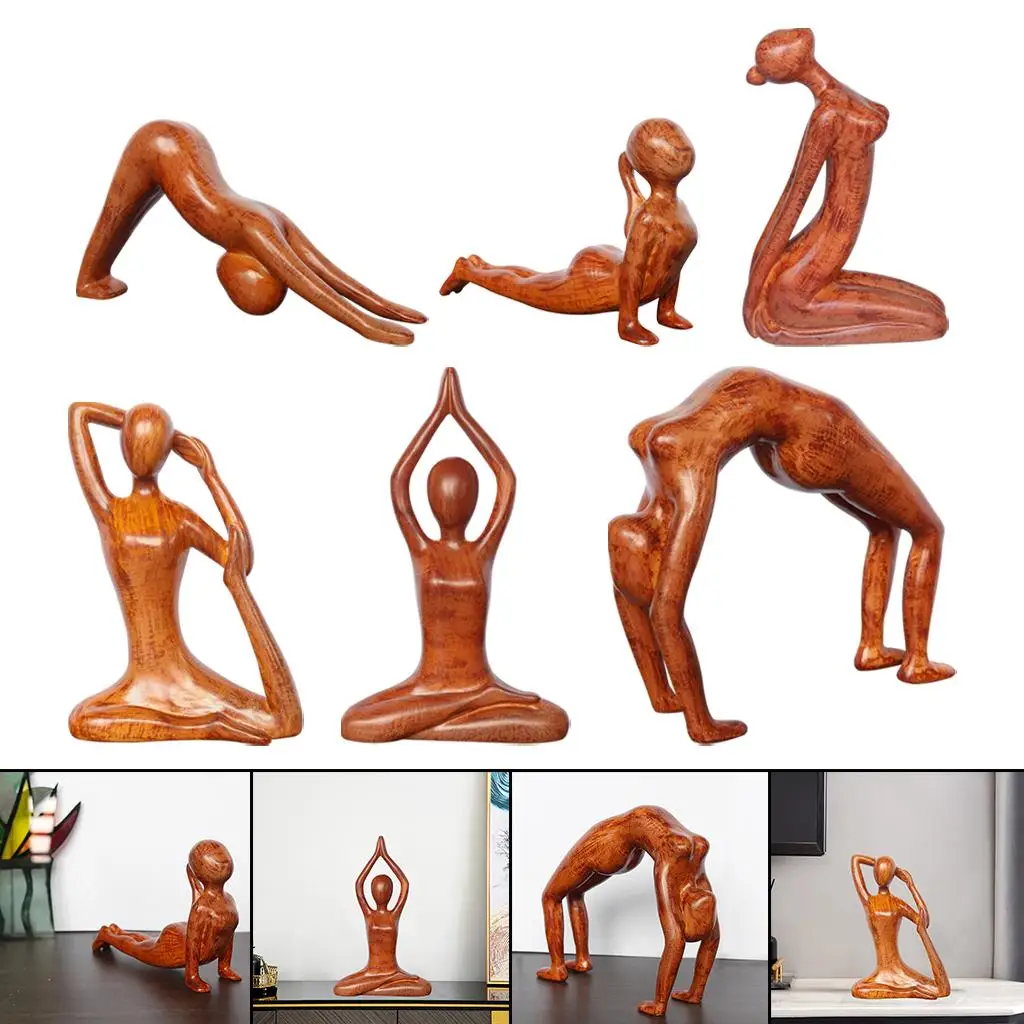 Women Yoga Sculpture Figurine Statue Ornament Meditation Living Room Decor