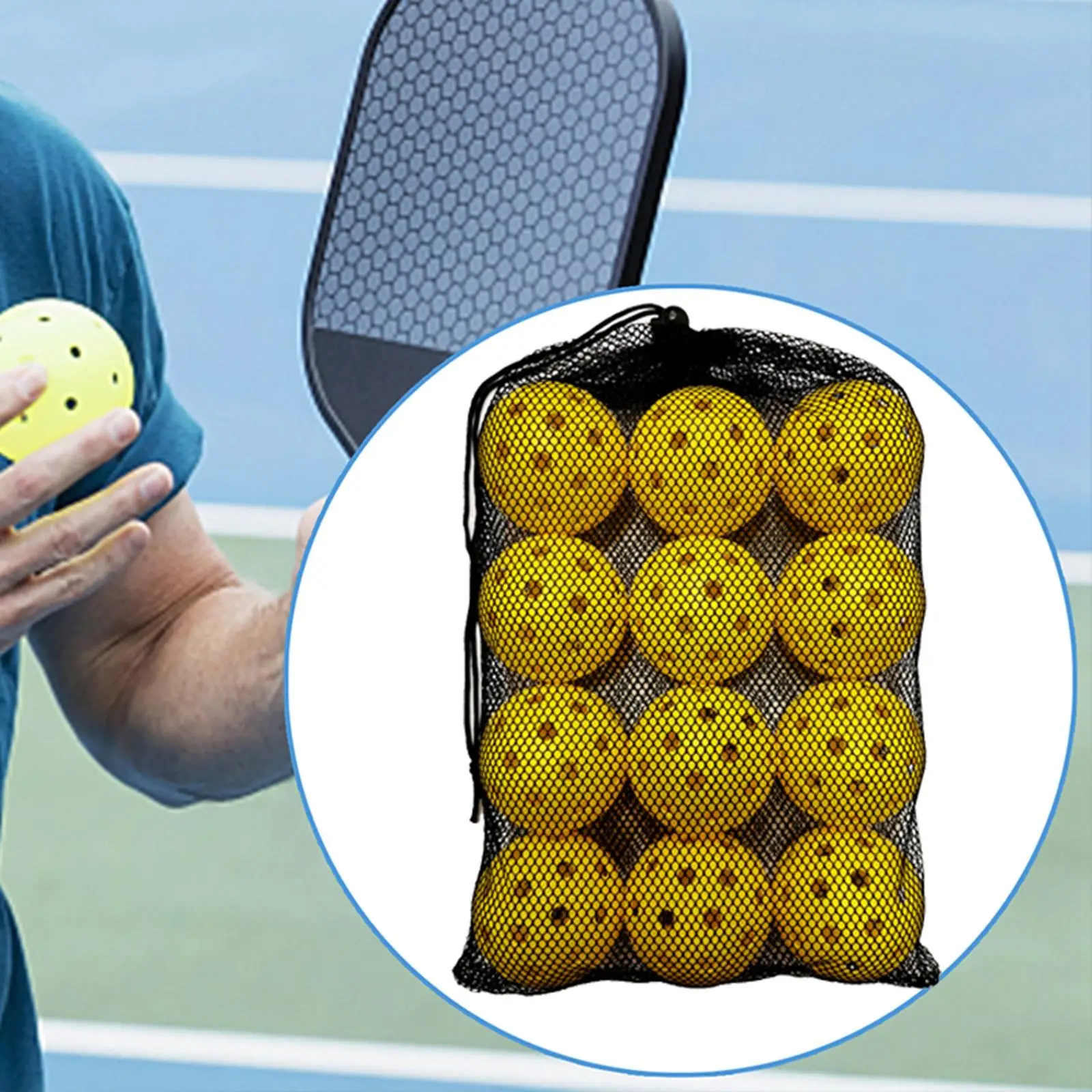 12 Pieces Pickleball Balls 74mm Fitments for Indoor Outdoor Tournament Play