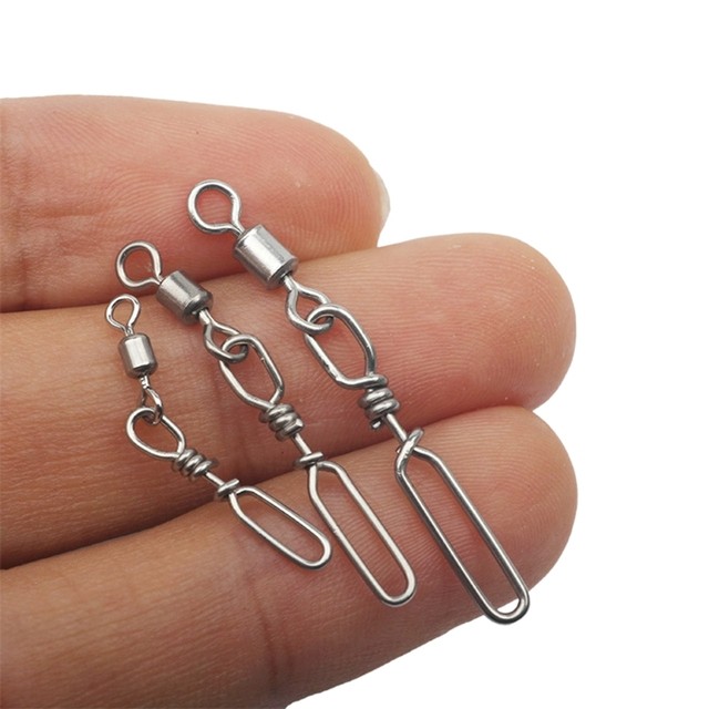 50 Girelle Da Pesca Con Moschettone - Acciaio Inox Per Acqua Dolce E Salata - Foto 3