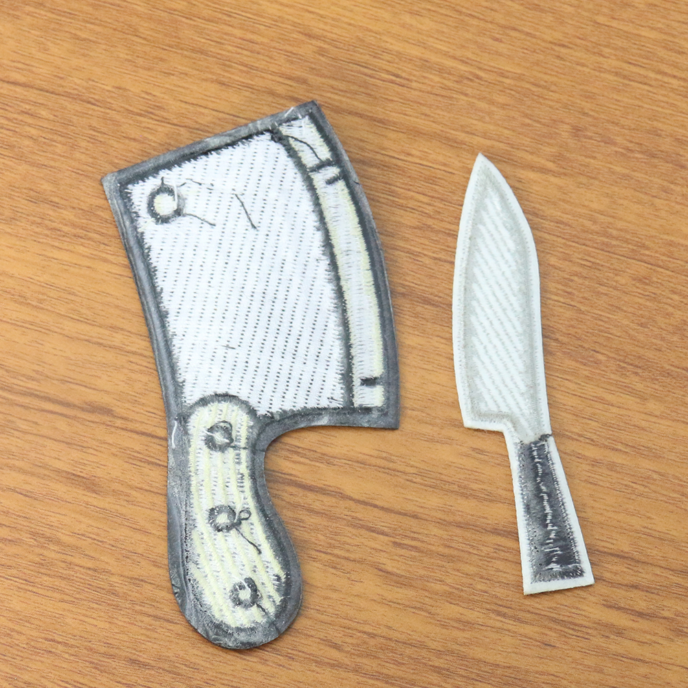 2PCS Simulation Obst Messer Küche Messer Stickerei Bügeln Nähen Handwerk Mantel Kleidung Hosen Schlupflöcher DIY Sammelalbum Zubehör – Detail 3