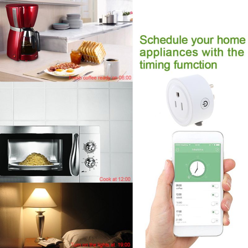 Mini enchufe inteligente Wifi, funciona con Alexa, No requiere Hub, (paquete de 4)