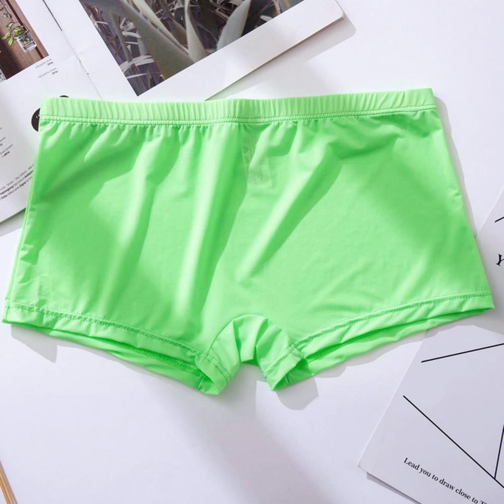 Title 14, Men Boxers Breathable Elastic Solid Color Low W...