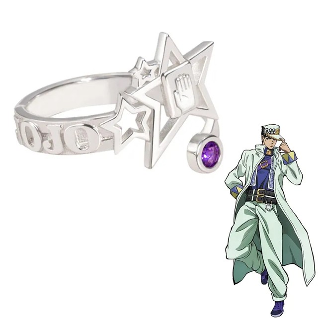 1PCS Anime Metal Ring Kujo Jotaro Jolyne Giovanna Cosplay Unisex Adjustable  Metal Rings Accessories Fashion Jewelry Gift Prop - AliExpress