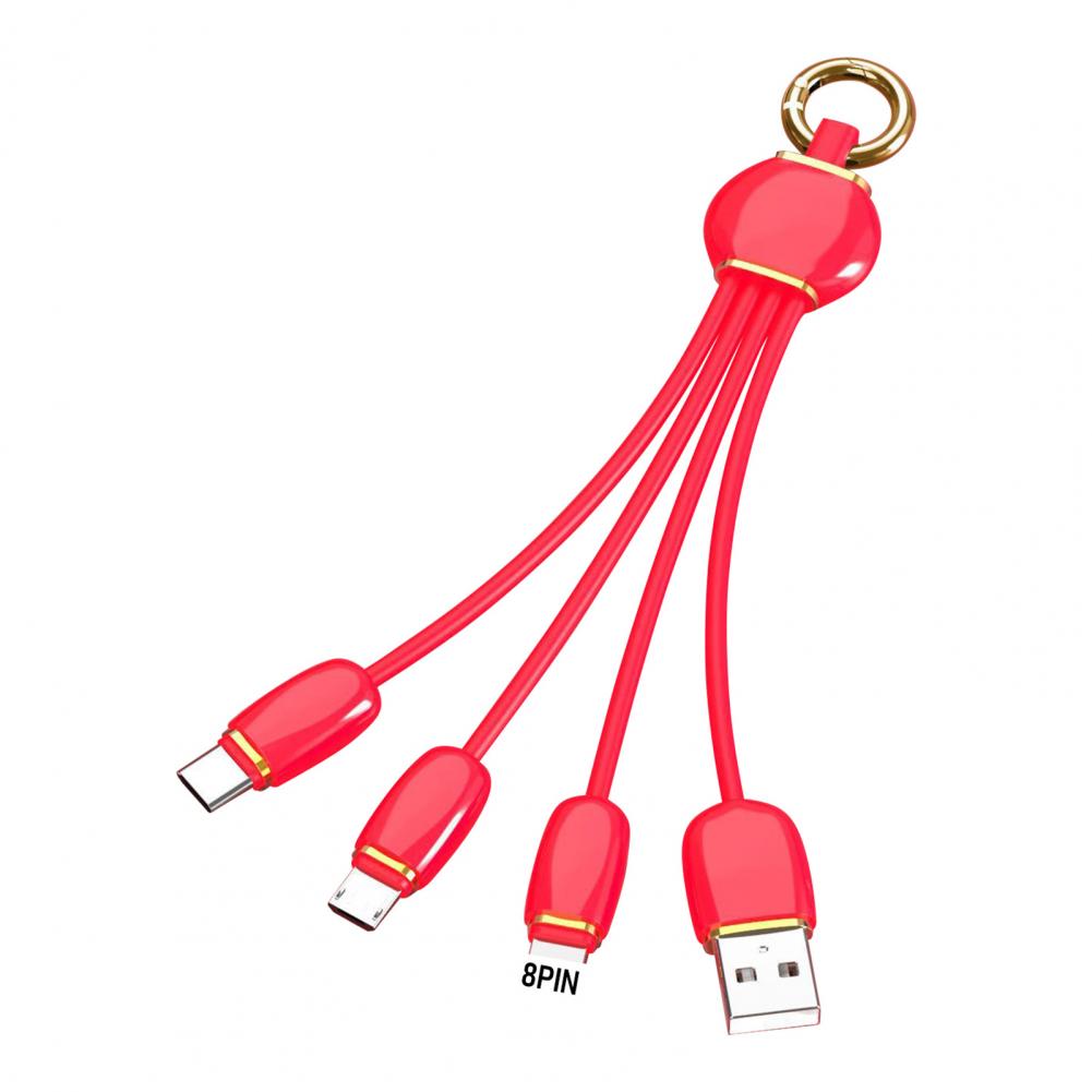 Кабель для передачи данных 3-в-1, кабель для быстрой зарядки Micro  USB/Type-C/8Pin, кабель для передачи данных телефона, провод, кабель,  брелок, все в одном | AliExpress