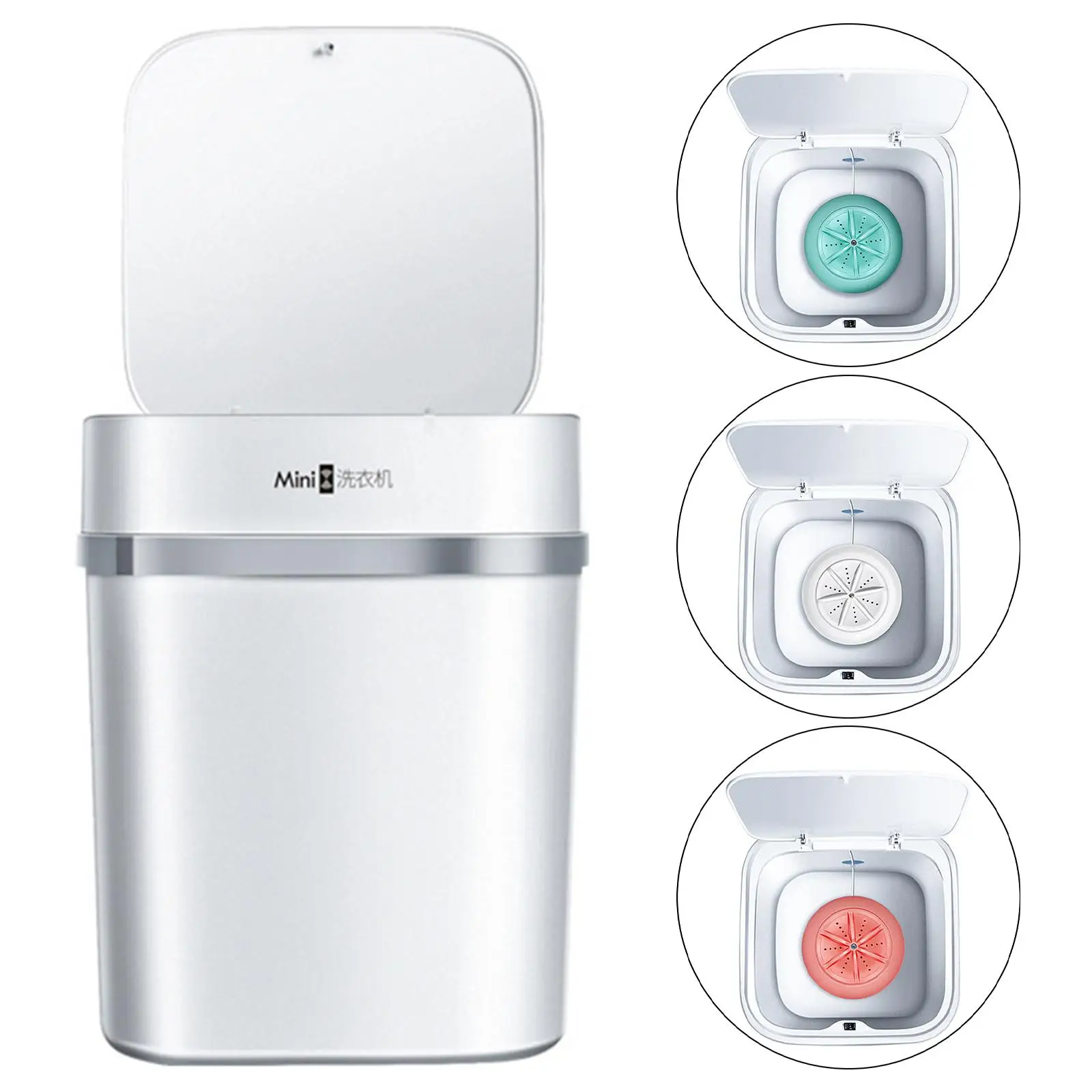 USB Type Underwear Mini Washing Machine 10L Automatic Clothes Washing Bucket for Trip Business Camping Laundry Travel