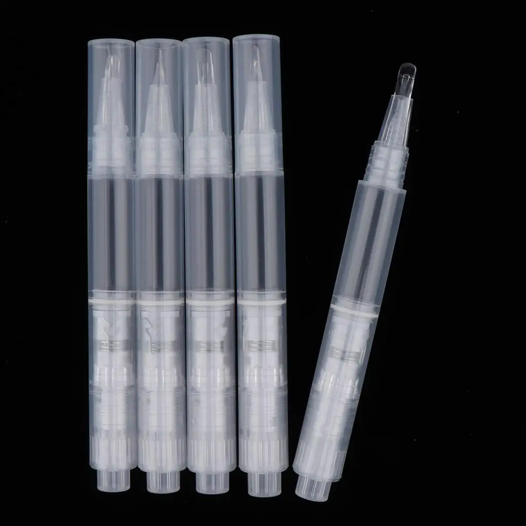 5pcs Transparent Pens Empty Nail Oil Tip Cosmetic Containers