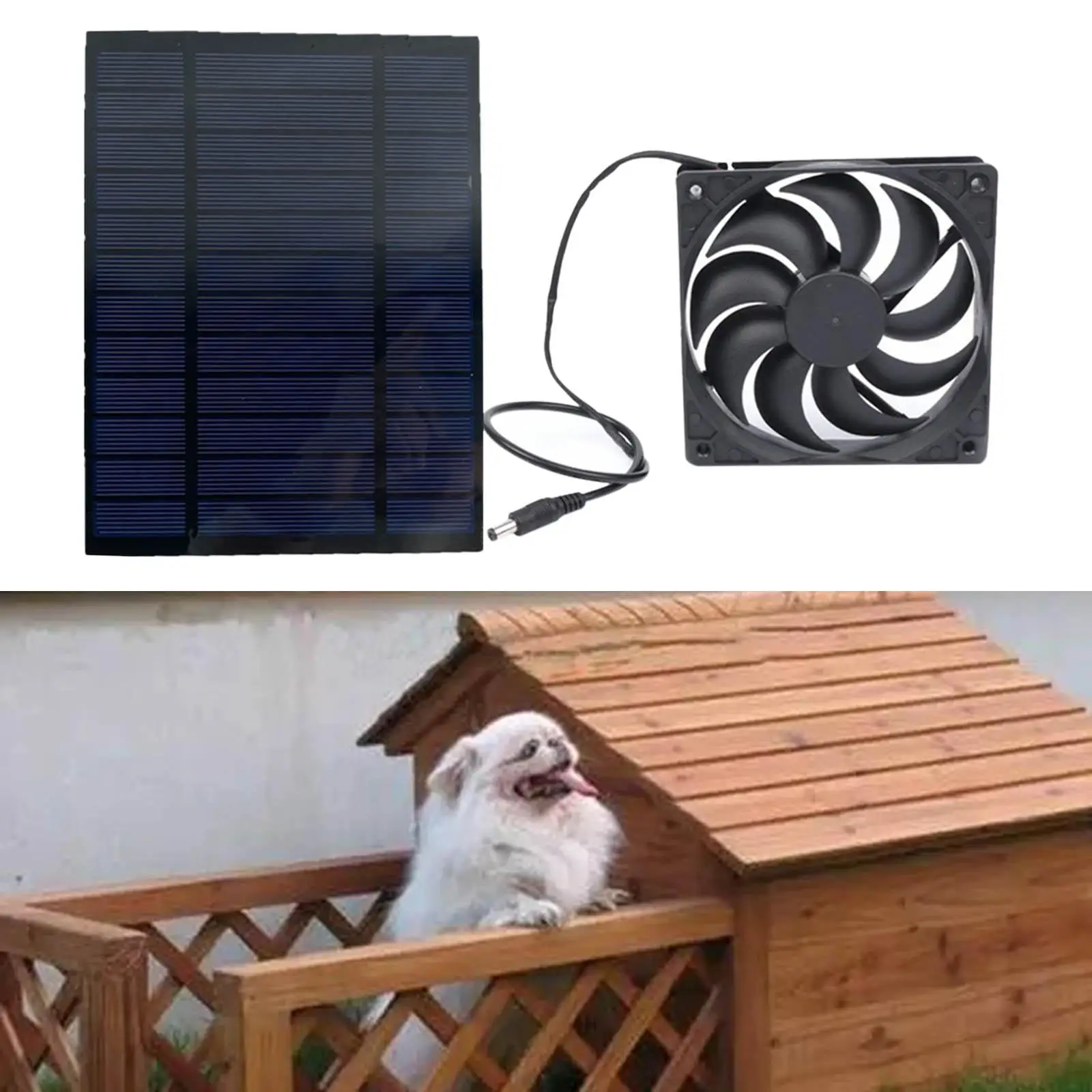 Free Energy Solar Powered Panel Fan Solar Panel Powered Outdoor Ventilator Fans for Chicken Coop Travelling Pet Dog House Sheds
