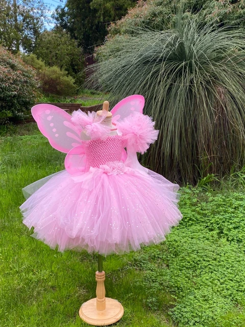 Children's Dresses Girl Butterflies | Fairy Cosplay Tutu Dress Butterfly -  Girls Pink - Aliexpress