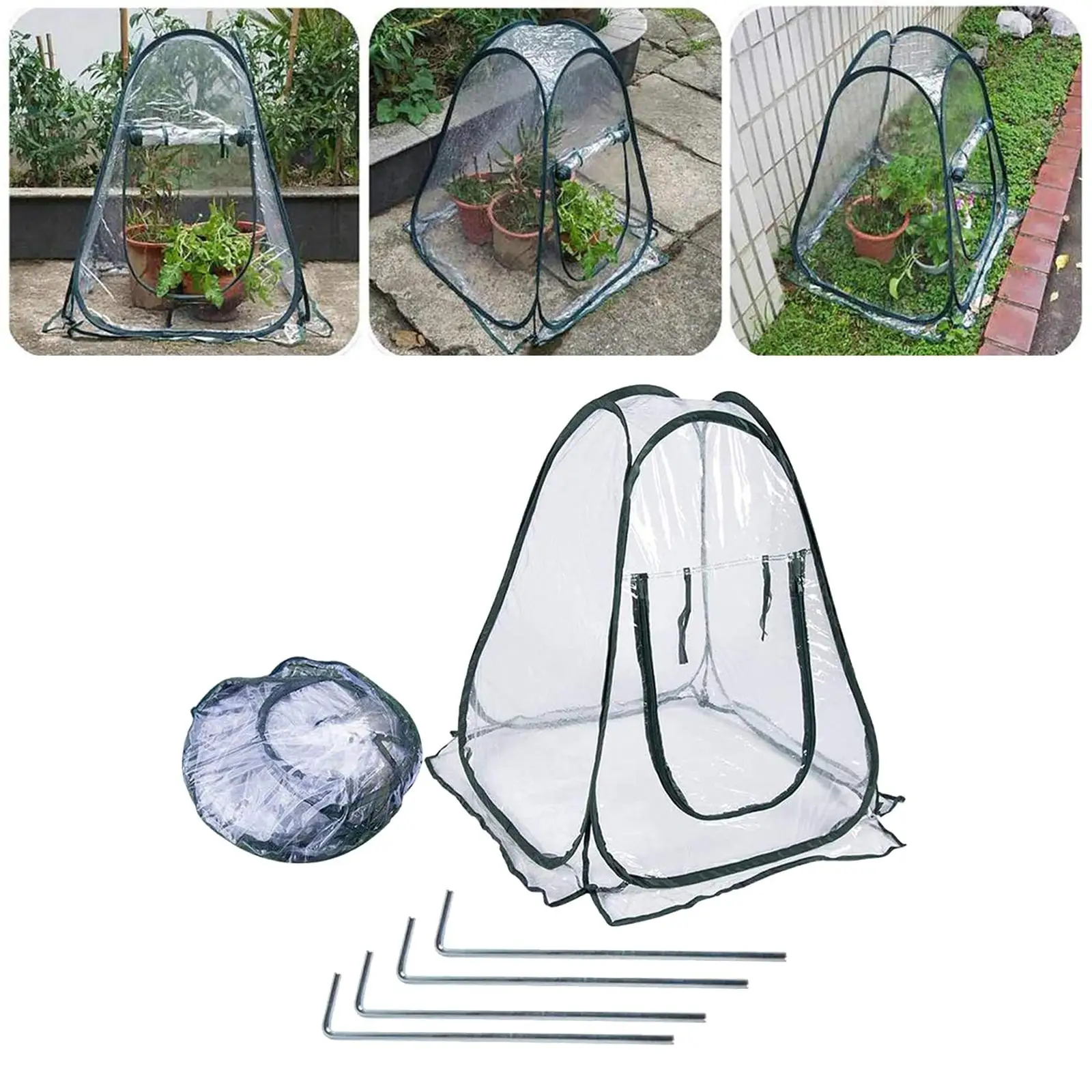 Mini popped Up Greenhouse with Clear Cover Protected Plant Grow