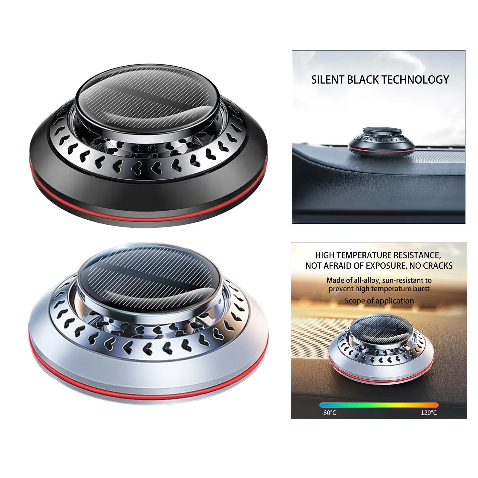 essential Diffuser Solar Car Perfume Auto Rotating Diffuser Decoration Car Air Fresheners for Vacation