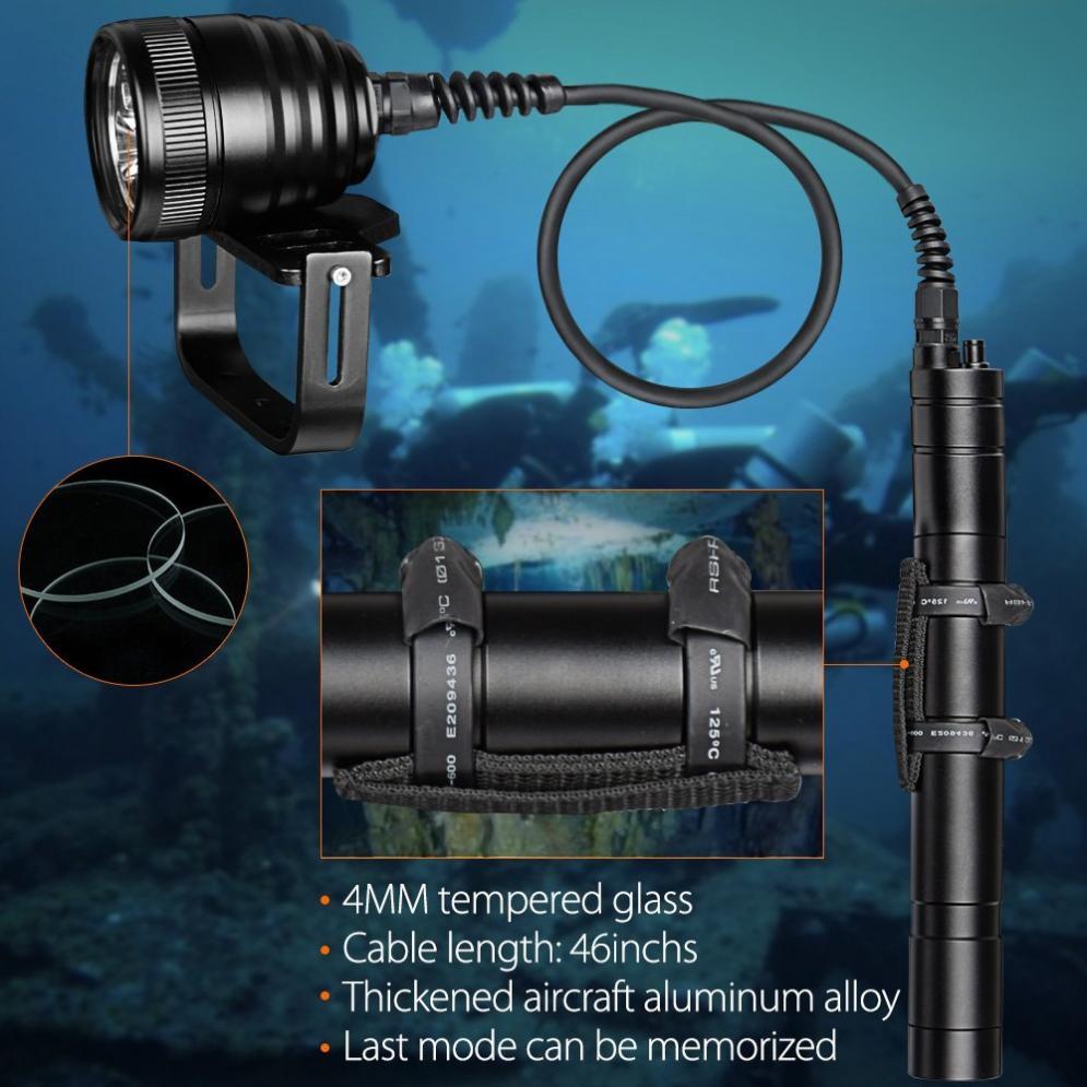 Description Picture 5 of itemProfessional LED Diving Flashlight Underwater 150m 3000lm Magnetic Switch 3x XM-L2 LED Diving Torch Light Photographic Supple