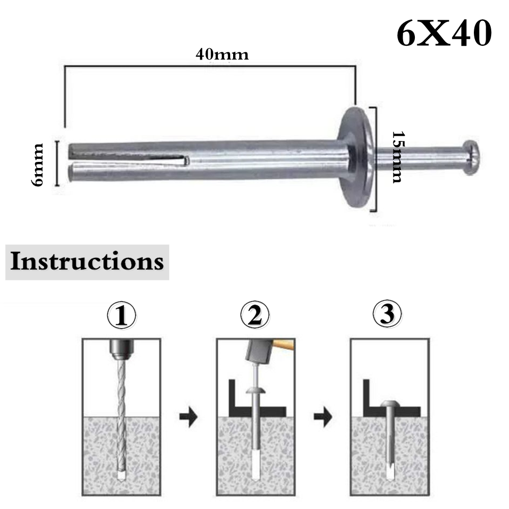 Твердые настенные анкерные болты M6, точечный кровельный стенд для  телевизора, анкеры, заглушка, молоток, ведущий анкер для бетона | AliExpress