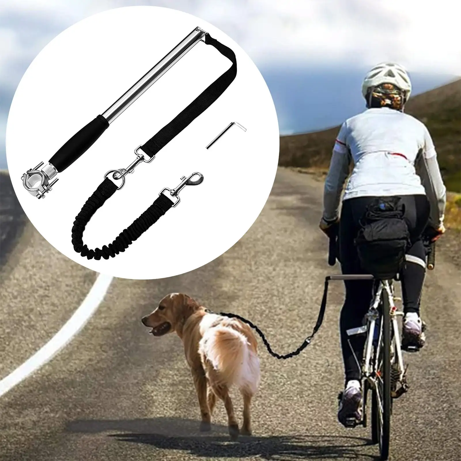 Dog Bike Leash ,Easy Installation Removal ,Hand  Dog Leashes ,Dog  Exerciser Leash for Outdoor Exercise Jogging Pet Supplies