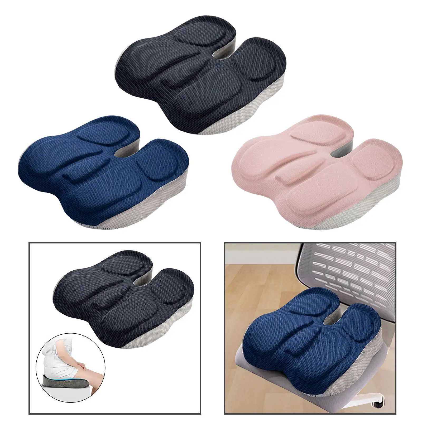 Memory Foam Seat Cushion, Anti Slip,Comfort Chair Pad for Travel Driving Computer Desk Chair Office Chair