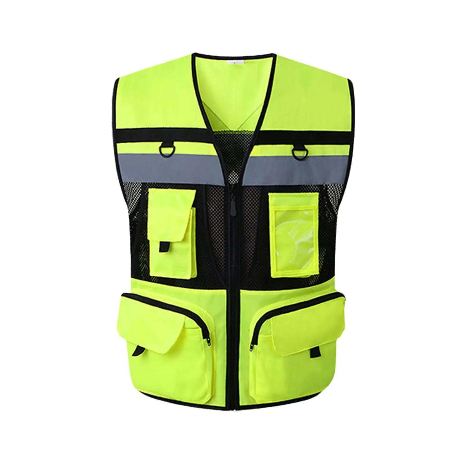 Men Reflective , Running Gear with Pockets Lightweight Safety  for   Hiking Warehouse Construction Parking Attendants