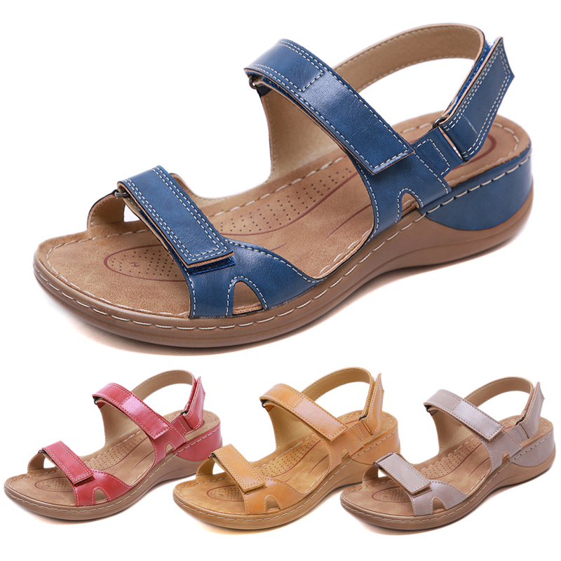 Women Summer Cool Flat Sandal Air Permeable Open Toe Design Sandal for Senile Women Size 35-43